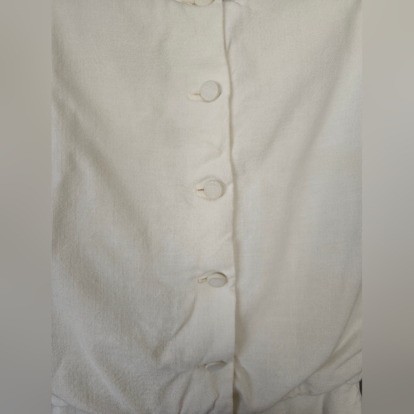 I. Magnin Vtg 60s Ivory Linen Wiggle Pencil Dress Size XS Union Made - Picture 4 of 9